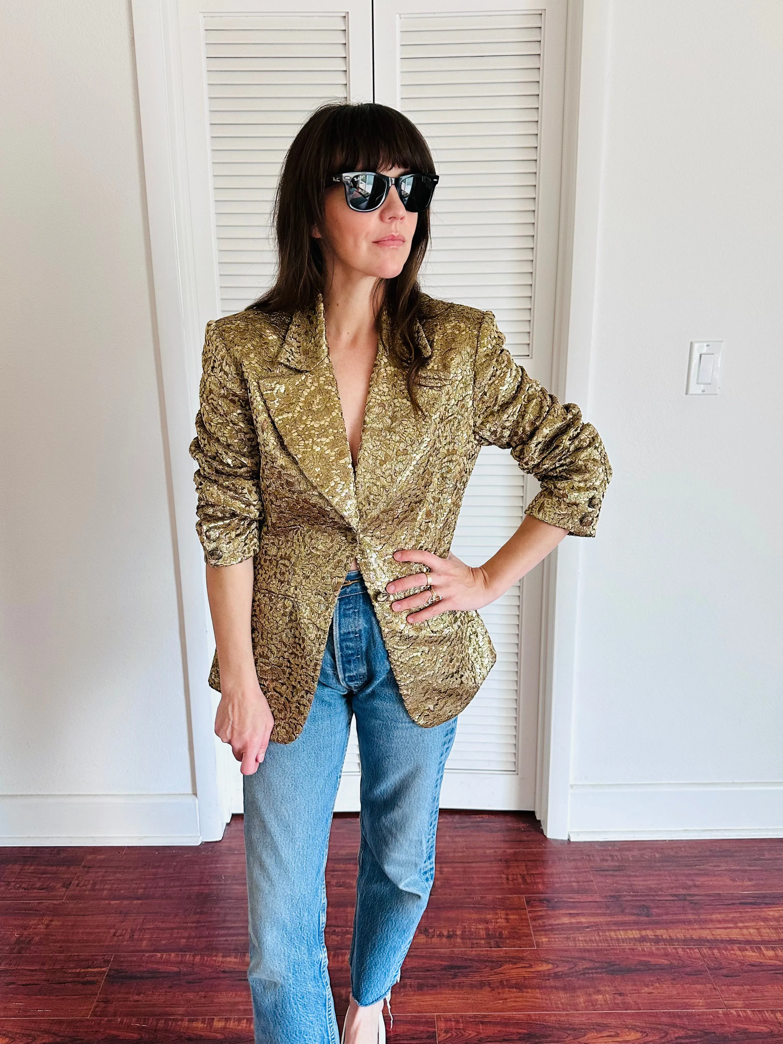 Vintage Sophie Sitbon Gold Lace Blazer