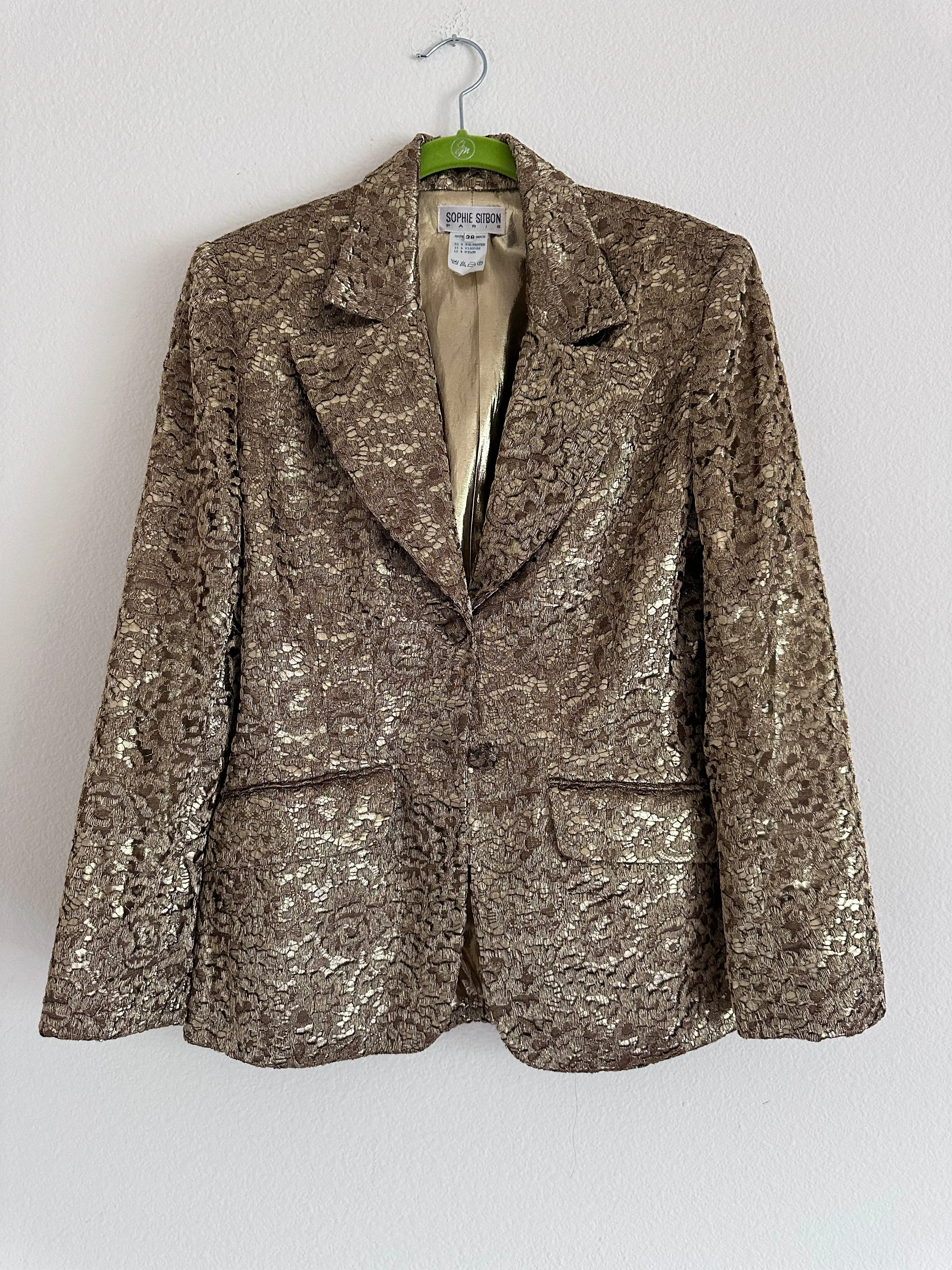 Vintage Sophie Sitbon Gold Lace Blazer
