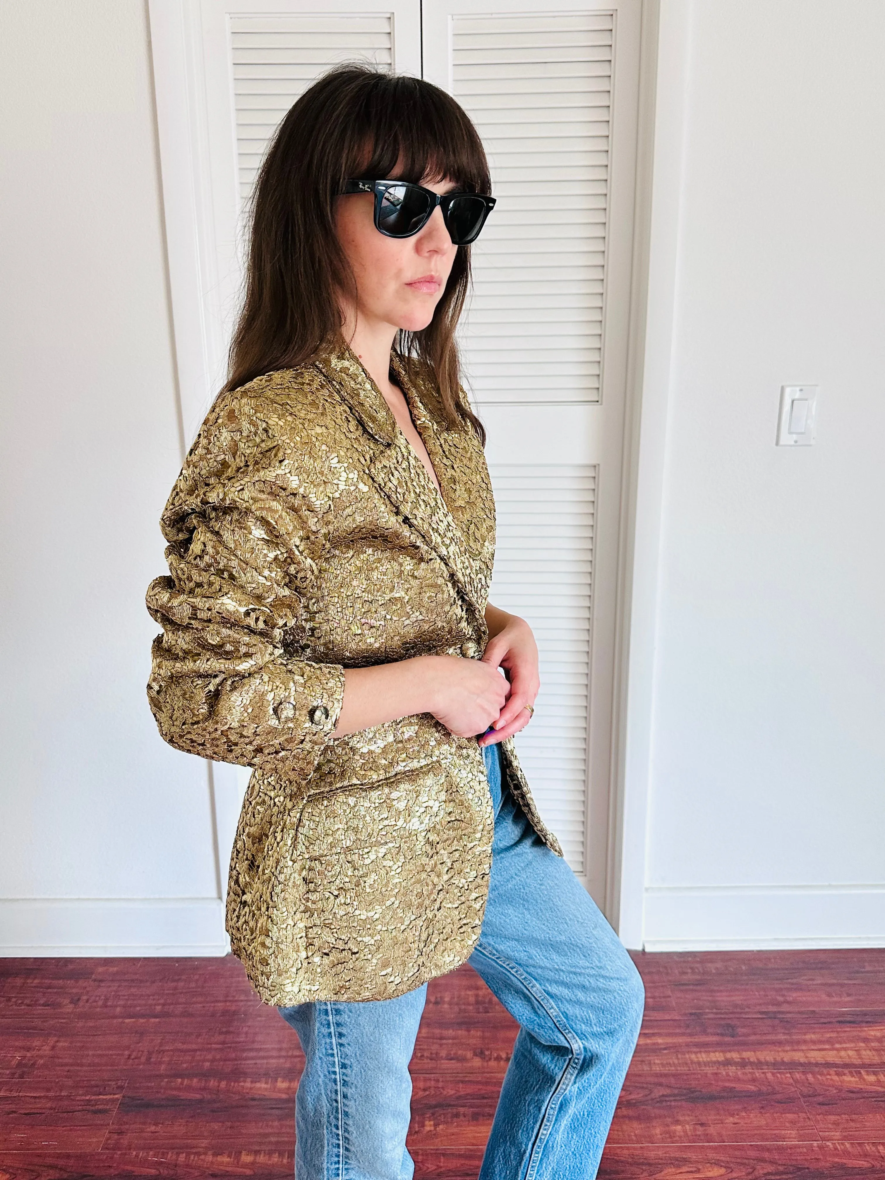 Vintage Sophie Sitbon Gold Lace Blazer