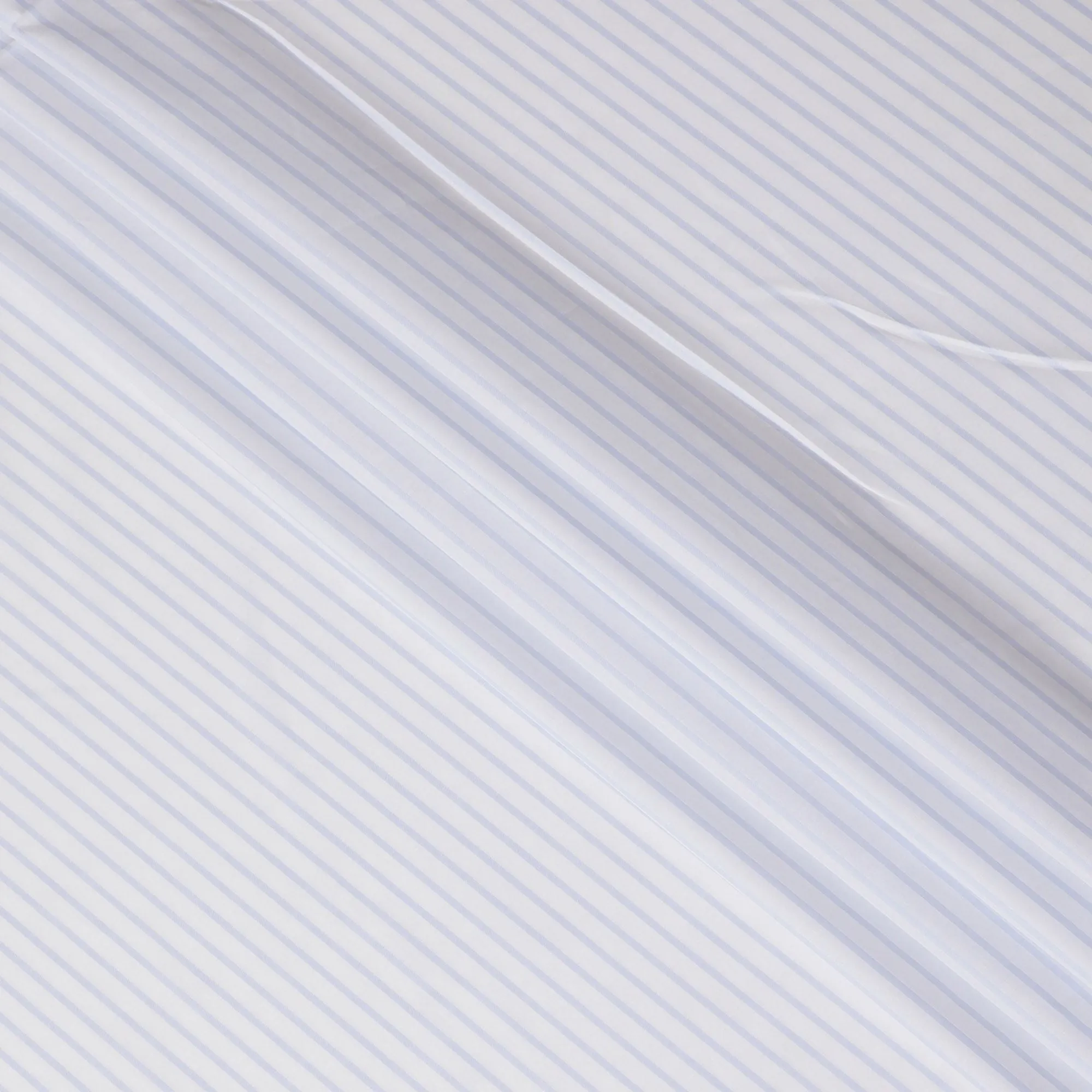 White Premium pure Swiss 100% cotton shirting fabric with baby blue print in stripe design-D16611