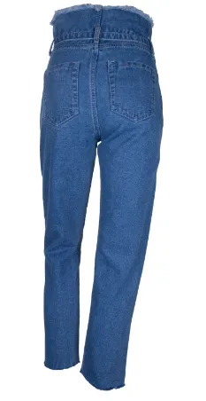 Women's High Waist Jeans With Belt