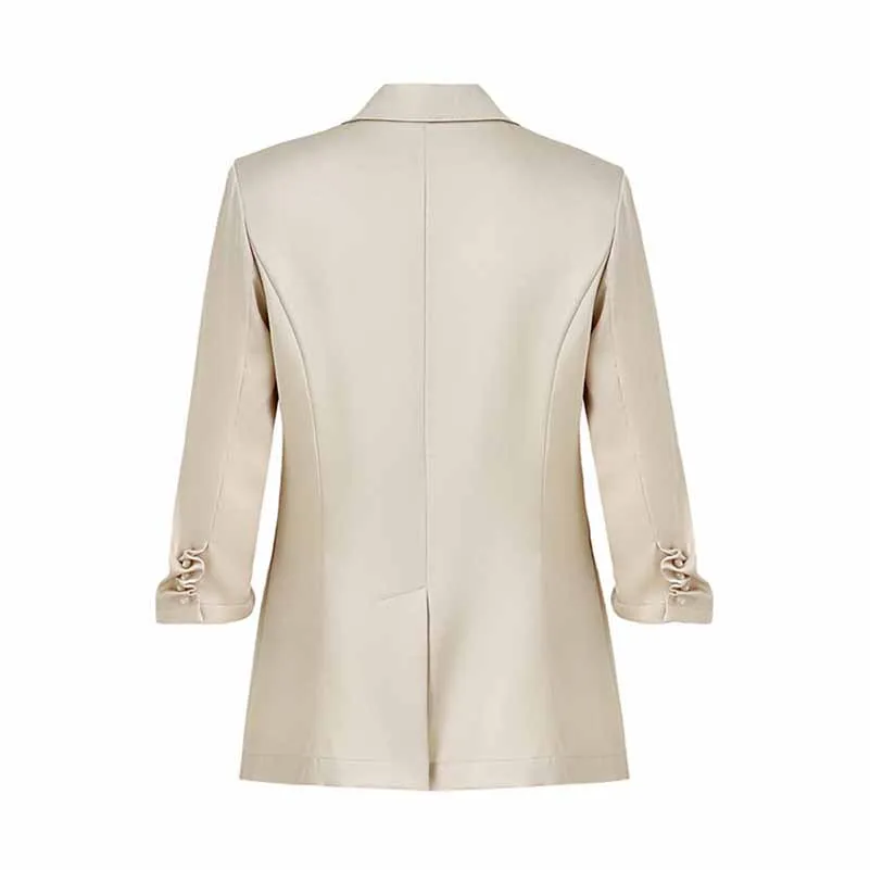 Women's Summber Blazer Work Office Blazers One Button Jacket with Pocket